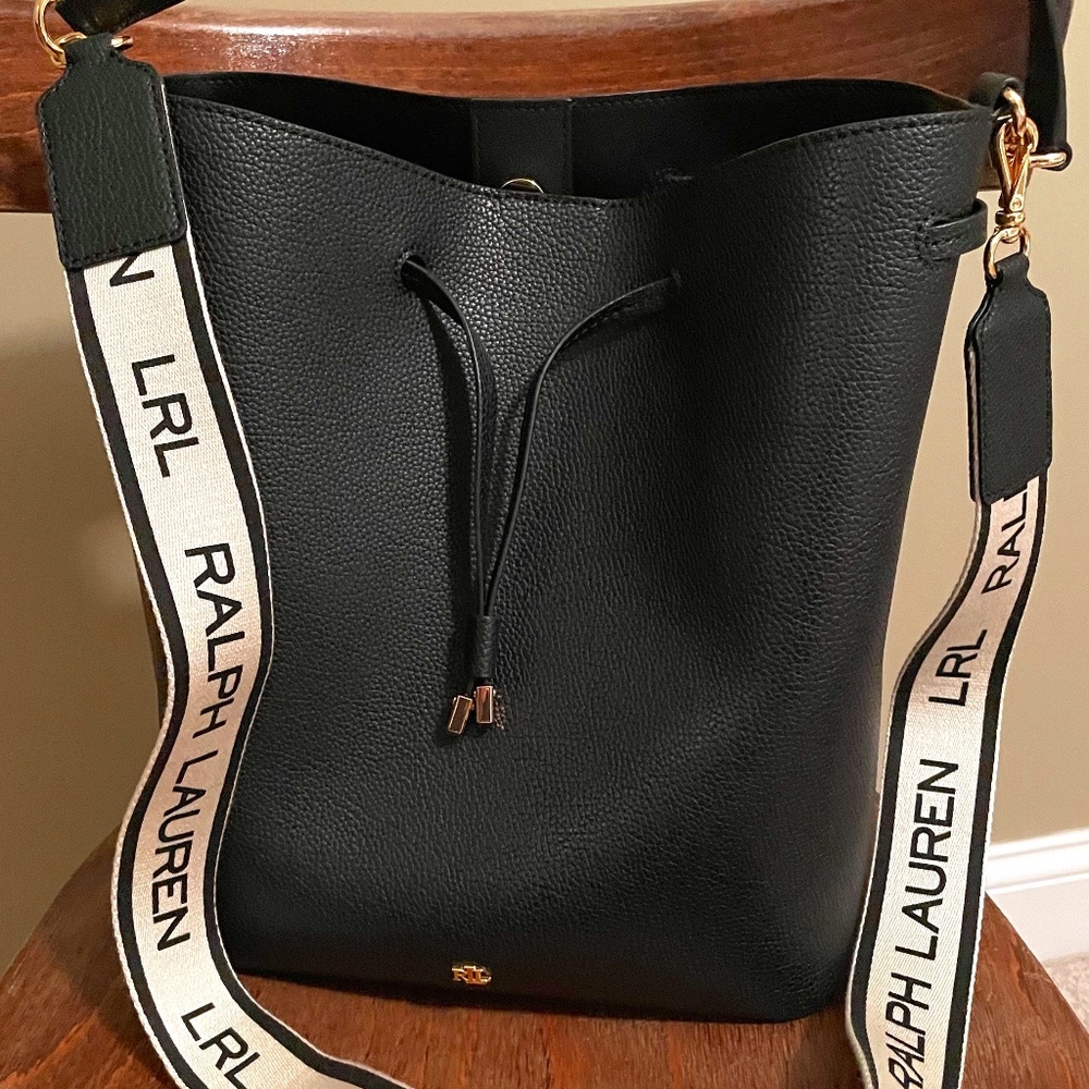 Ralph Lauren Dryden Debby Drawstring Bag – Black